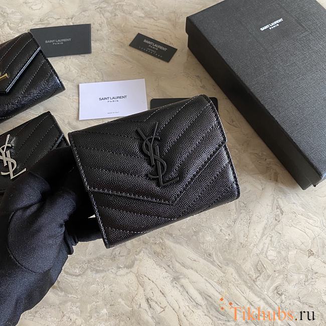 YSL Small Envelope Wallet Black 13x9x3cm - 1