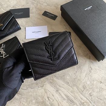 YSL Small Envelope Wallet Black 13x9x3cm