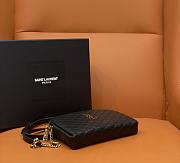 YSL Gaby Zipped Pouch Quilted Lambskin Black 18x13x3.5cm - 4