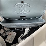 Chanel Flap Classic Handbag Velvet Crystal Pearl Blue 25cm - 5