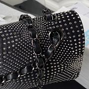 Chanel Flap Classic Handbag Velvet Crystal Pearl Black 25cm - 5