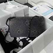 Chanel Flap Classic Handbag Velvet Crystal Pearl Black 25cm - 2