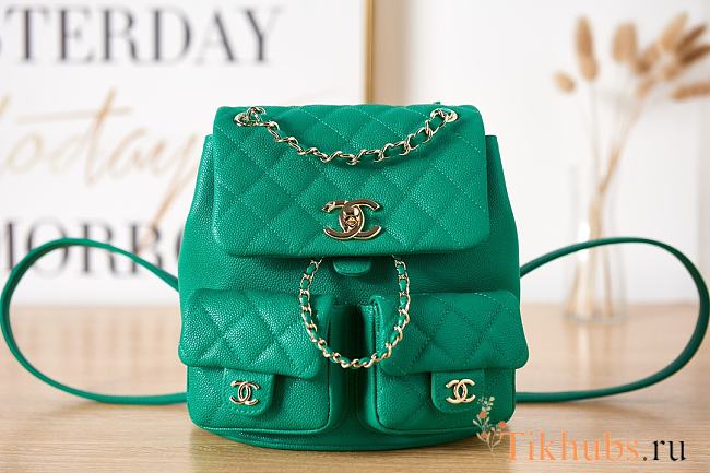 Chanel 23P Backpack Duma Green 21x20x12cm - 1