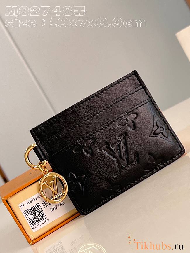 Louis Vuitton LV Card Holder H27 Black 10.2 x 7.3 x 0.3cm - 1