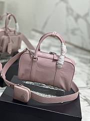 Prada Multi-pocket Leather Tote Bag Pink 24.5x14x8cm - 4
