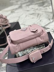 Prada Multi-pocket Leather Tote Bag Pink 24.5x14x8cm - 3