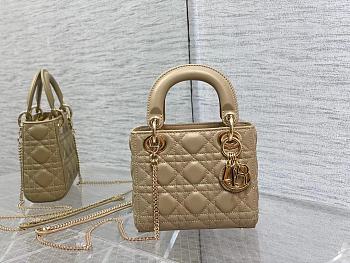Dior Mini Lady Bag Beige Gold 17cm
