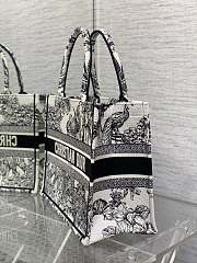 Dior Medium Book Tote White and Black Toile de Jouy 36cm - 4