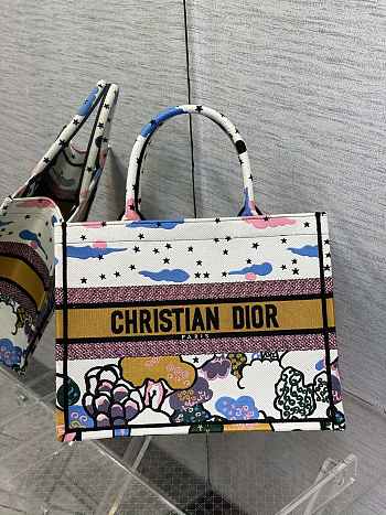 Dior Medium Book Tote Latte Ciel de Rêve Embroidery 36cm