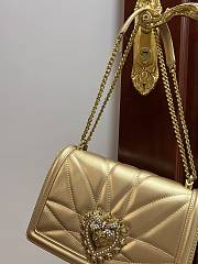 Dolce & Gabbana Quilted Devotion Gold Bag 26x18x7.5cm - 4