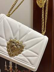 Dolce & Gabbana Quilted Devotion White Bag 26x18x7.5cm - 4