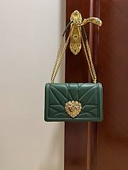 Dolce & Gabbana Quilted Devotion Green Bag 26x18x7.5cm - 1