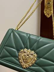Dolce & Gabbana Quilted Devotion Green Bag 26x18x7.5cm - 2