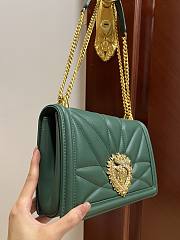 Dolce & Gabbana Quilted Devotion Green Bag 26x18x7.5cm - 3