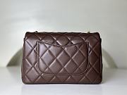 Chanel Small Handle Flap Bag Lambskin Wood Gold Brown 21x13.5x6cm - 3