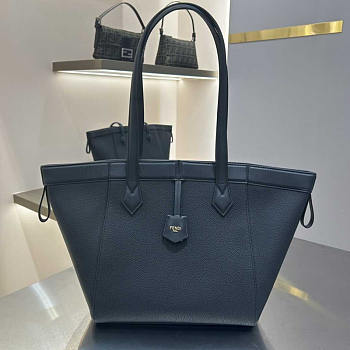 Fendi Origami Medium Black Leather Bag 27x27x16.5cm