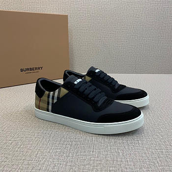 Burberry Stevie Black Leather Nova-check Sneakers