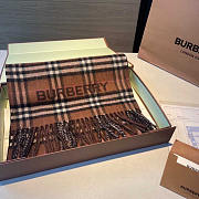 Burberry Reversible Check Cashmere Scarf Brown 168x30cm - 4