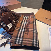 Burberry Reversible Check Cashmere Scarf Brown 168x30cm - 2