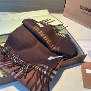 Burberry Reversible Check Cashmere Scarf Brown 168x30cm - 3