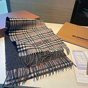 Burberry Reversible Check Cashmere Scarf Grey 168x30cm - 4
