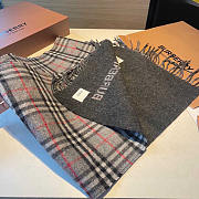 Burberry Reversible Check Cashmere Scarf Grey 168x30cm - 2