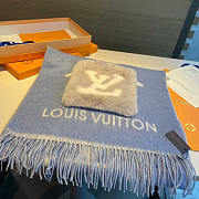 Louis Vuitton LV Cotton Scarf Blue 190x46cm - 4