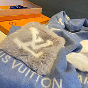 Louis Vuitton LV Cotton Scarf Blue 190x46cm - 2