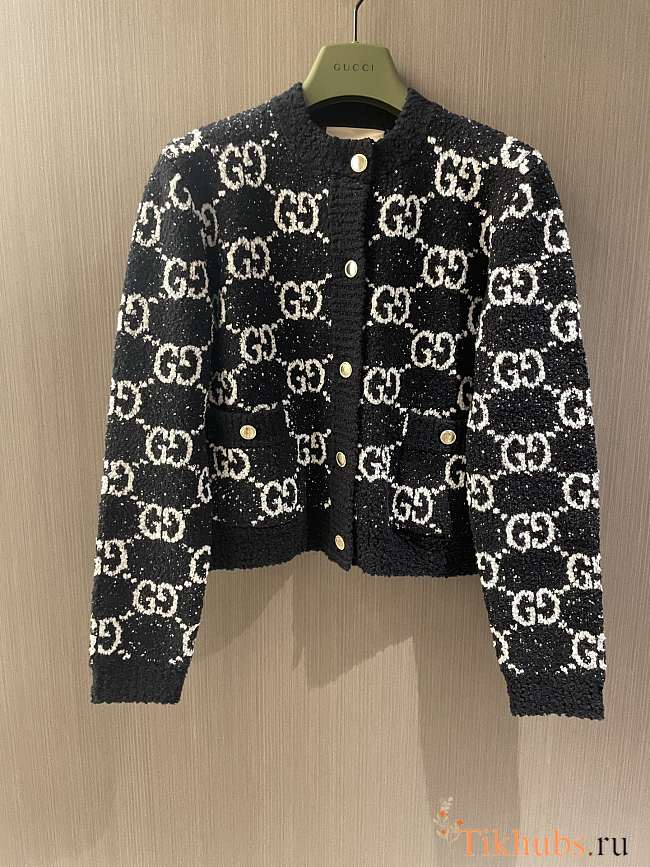 Gucci Women's GG Jacquard Cotton-blend Cardigan - 1