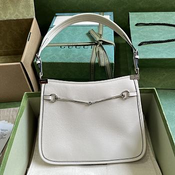 Gucci Horsebit Slim Small Shoulder Bag White 23x18.5x3cm