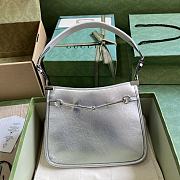 Gucci Horsebit Slim Small Shoulder Bag Silver 23x18.5x3cm - 1