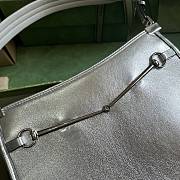 Gucci Horsebit Slim Small Shoulder Bag Silver 23x18.5x3cm - 2