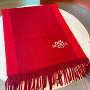 Hermes Wool Scarf Red - 4