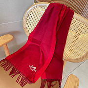 Hermes Wool Scarf Red - 5