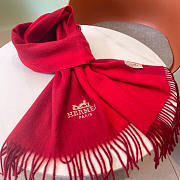 Hermes Wool Scarf Red - 1