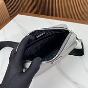 Prada Saffiano Leather Shoulder Bag Grey 20x13.5x7cm - 6
