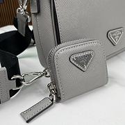 Prada Grey Saffiano Leather Shoulder Bag 22x14.5x5cm - 2