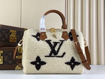 Louis Vuitton LV Speedy Bandoulière 25 Cream/Brown Shearling 25 x 19 x 15 cm