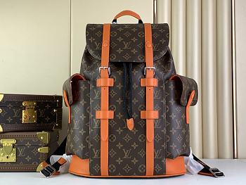 Louis Vuitton LV Backpack Christopher MM Monogram Orange 38 x 44 x 21 cm