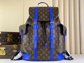 Louis Vuitton LV Backpack Christopher MM Monogram Blue 38 x 44 x 21 cm