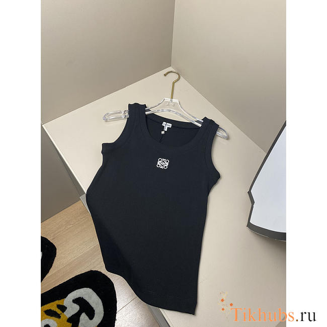 Loewe Cotton Tank Top Black  - 1