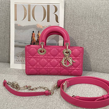 Dior Lady Small D-joy Bag Pink 22x12x6cm