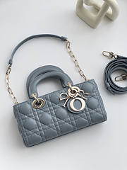 Dior Lady Small D-joy Bag Grey 22x12x6cm - 1