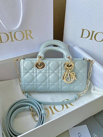 Dior Lady Small D-joy Bag Light Blue 22x12x6cm