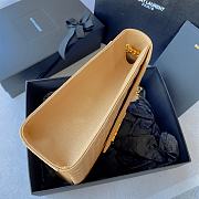 YSL Envelope Bag Calfskin Beige Gold 31x23x8cm - 6