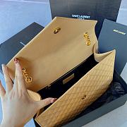 YSL Envelope Bag Calfskin Beige Gold 31x23x8cm - 5
