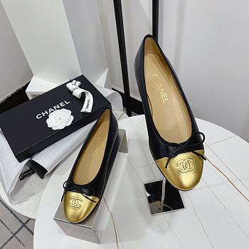 Chanel Ballerina Flat Black Gold