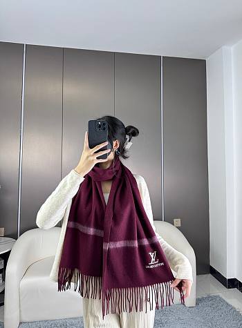 Louis Vuitton LV Red Wine Scarf 35x180cm