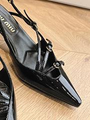 Miu Miu Patent Buckle-Trio Slingback Pumps Black 3cm - 2