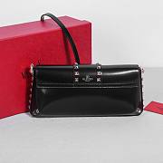 Valentino Garavani Rockstud Brushed Calfskin Black Shoulder Bag 26x13x7cm - 4